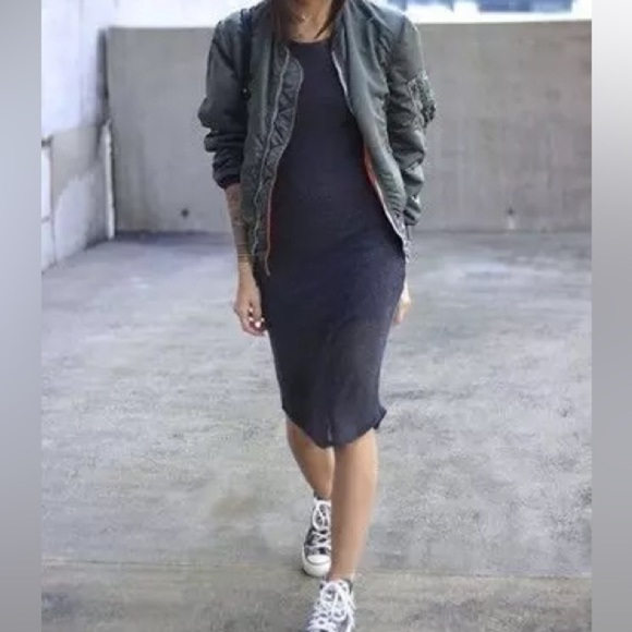 Poof Versatile Heathered Gray Bodycon Dress Casual Mini Stretch Size Medium - Picture 12 of 12